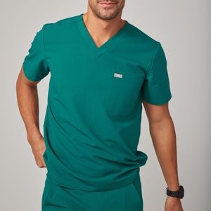 Figs Hunter Green XS MENS top